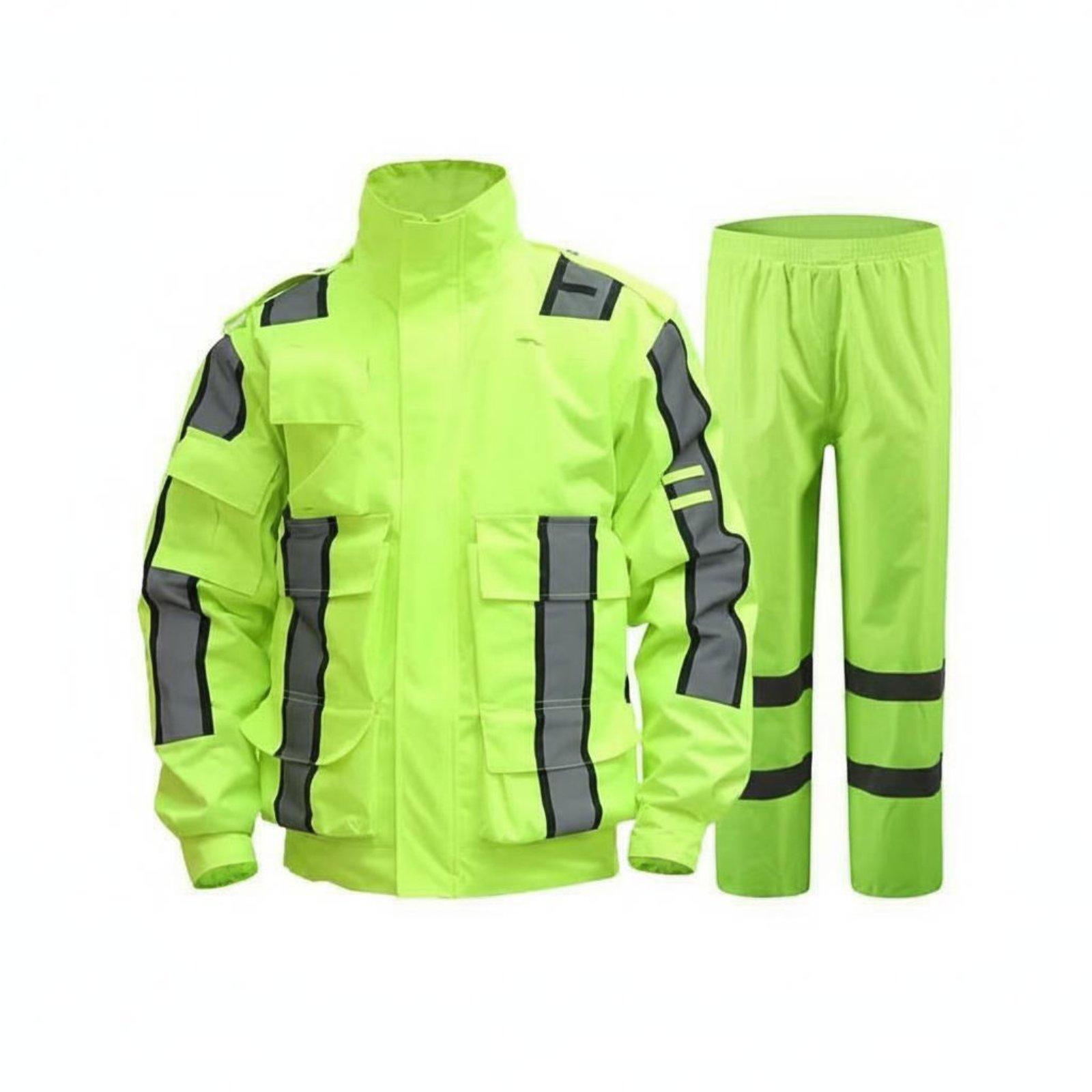 Motorcycle Gear Jacket And Pants - High Visibility Reflective Rain Suit Waterproof