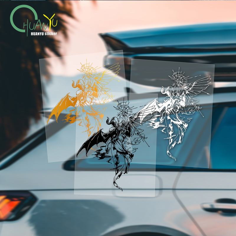 Motorcycle Gear Outlet - Demon Bat Wing Car Sticker, Dark