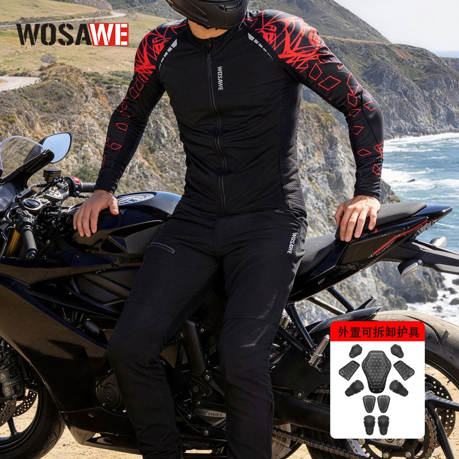 WOSAWE Men Motorcycle Riding S - Motorcycle Gear Jacket And Pants recension och pris