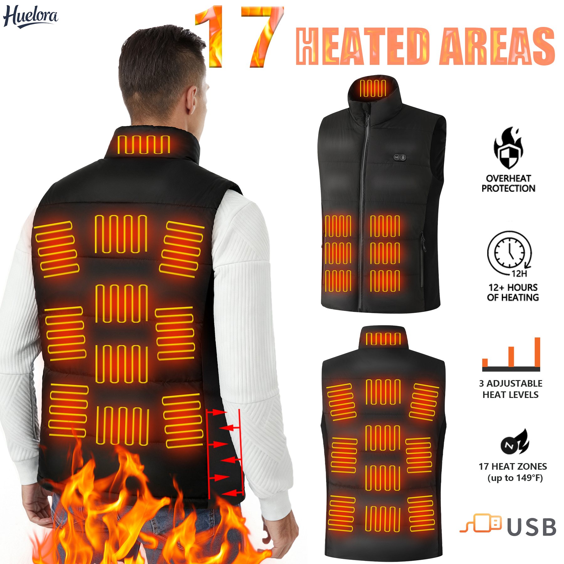 17 Heating Zones USB Heated Ve - Motorcycle Gear Zone recension och pris