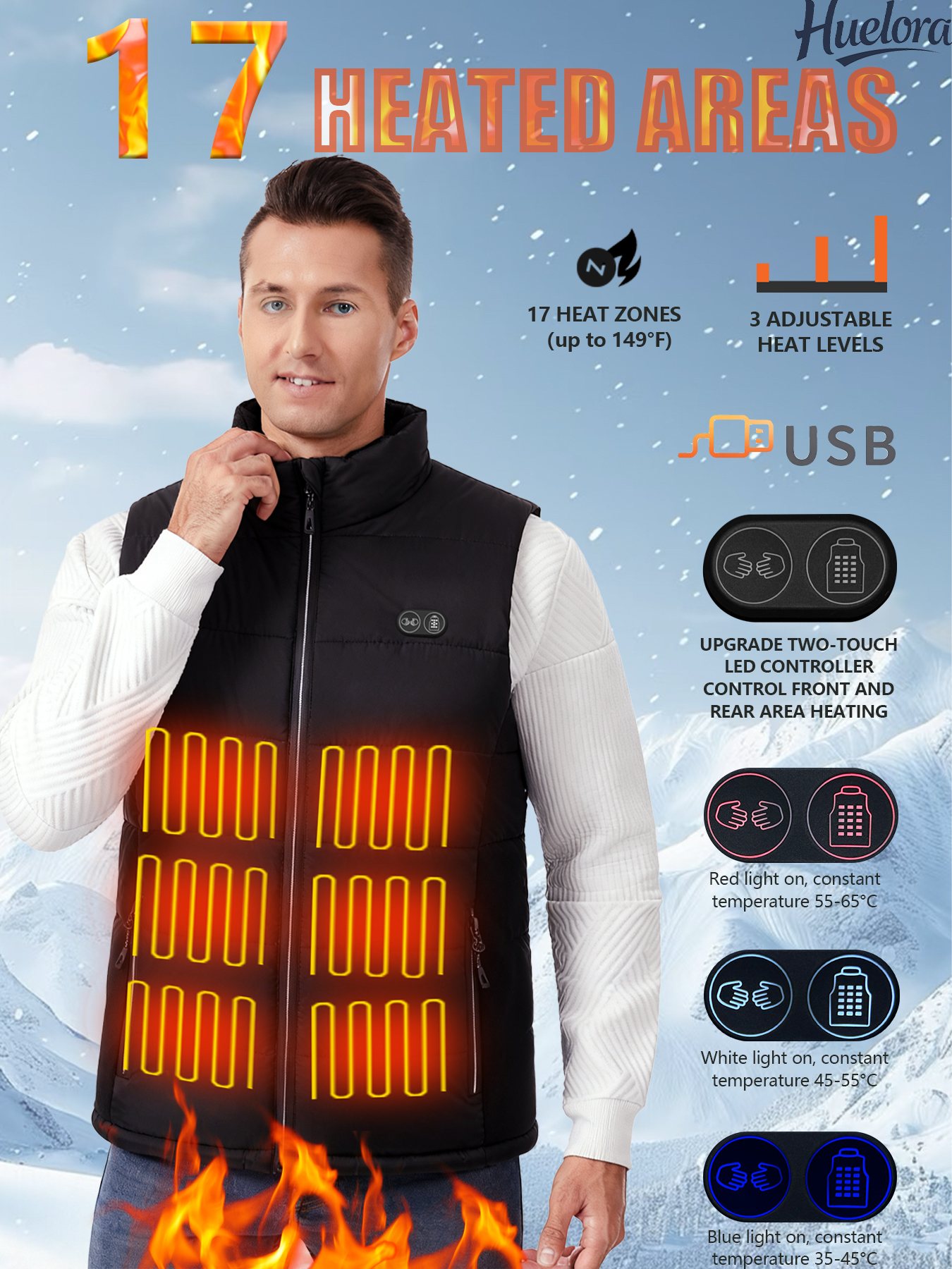 17 Heating Zones USB Heated Ve - Motorcycle Gear Zone recension och pris